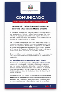 Comunicado, pagina 1.
