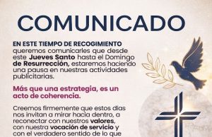Tiempo de recogimiento Comunicado de semana santa.