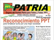 Partido Patria Para Todos relanza su periódico “Patria” como instrumento de formación y articulación política.