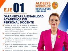 Aldelys Rodríguez plantea garantizar estabilidad académica y salarial del personal docente en la FCES.