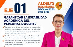 Aldelys Rodríguez plantea garantizar estabilidad académica y salarial del personal docente en la FCES.