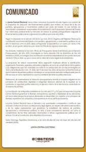 Comunicado JCE