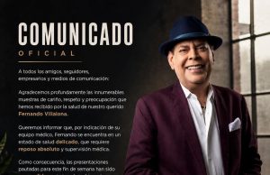 Fernando Villalona suspende presentaciones por recomendación médica; su equipo informa que atraviesa un delicado estado de salud.