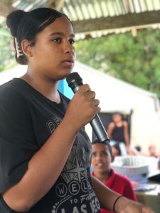 Participante del Encuentro Este de Juventud Caribe, expone reflexiones.