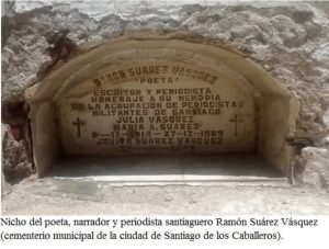 Nicho del periodista, poeta y narrador Ramón Suárez Vásquez | Foto fuente externa.