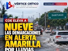 COE eleva a nueve las demarcaciones en alerta amarilla por lluvias; Santiago continúa bajo vigilancia.